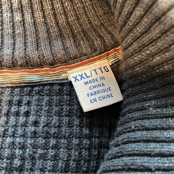 Tommy Bahama Dark Gray Sandover 1/4 Zip Pullover Chunky-Knit Sweater cotton XXL - Picture 4 of 11